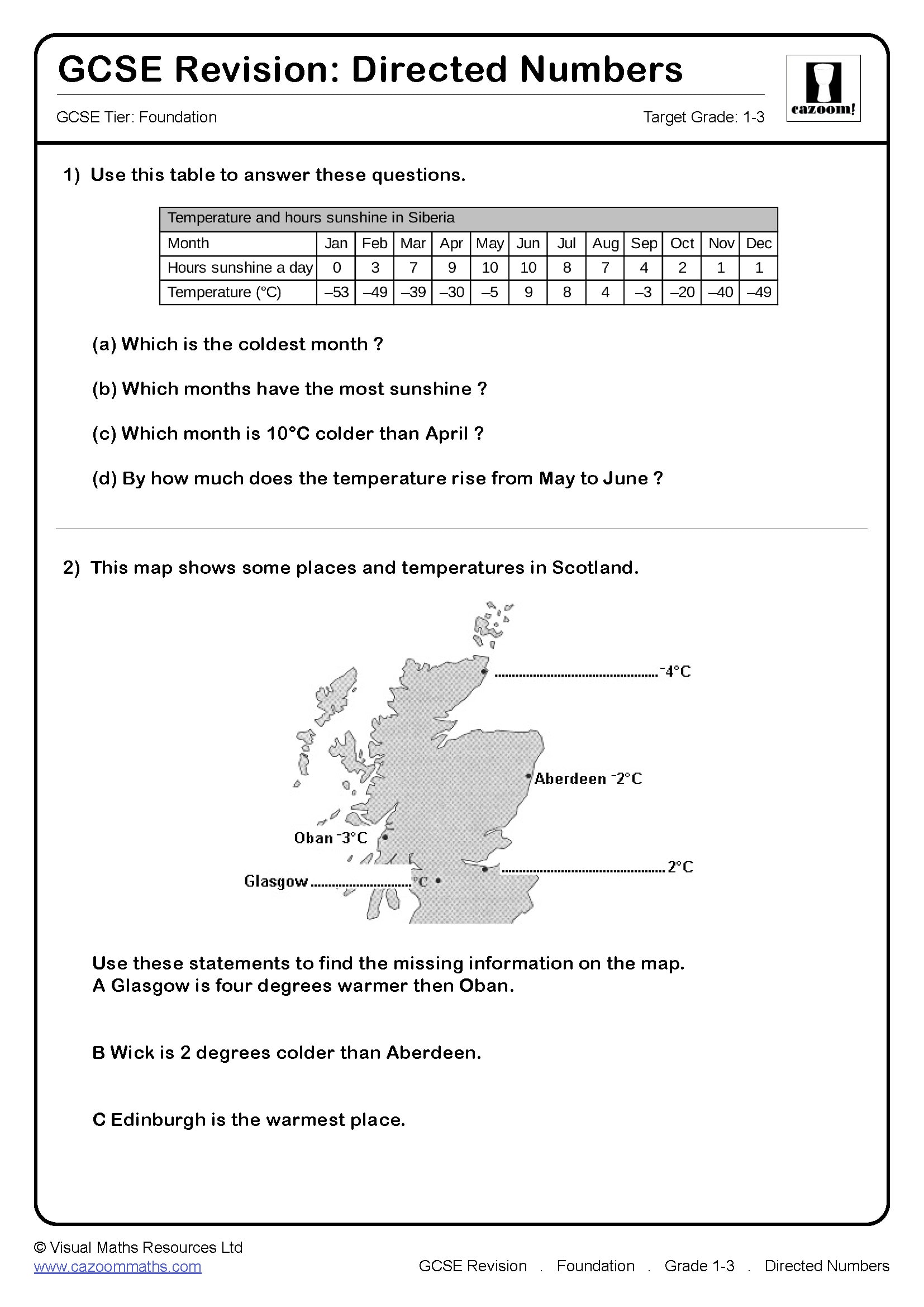 NUMBER REVISION WORKSHEETS preview