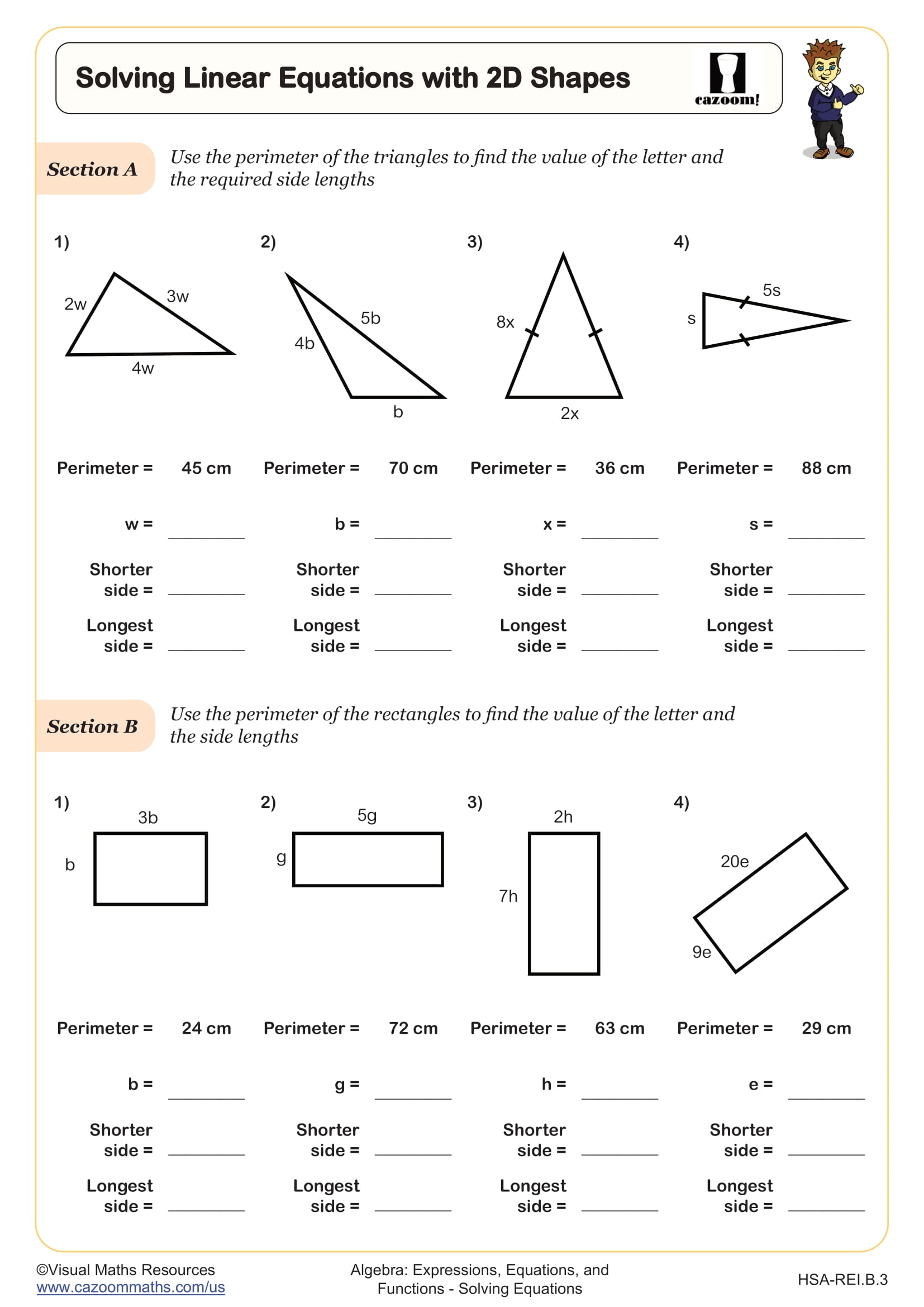 Preview of Solving Linear Equations with 2D Shapes